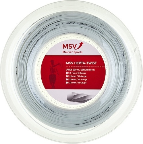 MSV-Cordage De Tennis Msv Hepta Twist (Durabilité + Spin) Rouleau De 200M-0