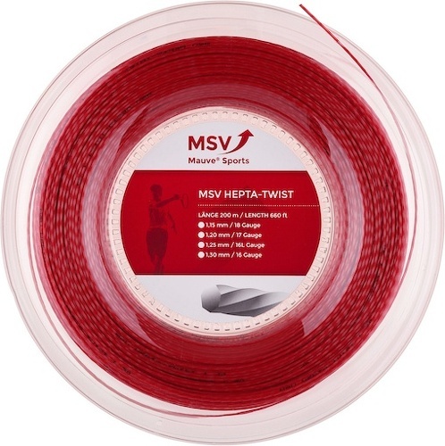 MSV-Cordage De Tennis Msv Hepta Twist (Durabilité + Spin) Rouleau De 200M-0