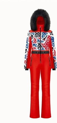 POIVRE BLANC-Combinaison De Ski Poivre Blanc Stretch Ski 0831 Print Scarlet Red Femme-0