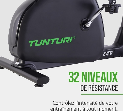 TUNTURI-TUNTURI - Vélo Ergomètre E40 Signature - Système de Freinage Magnétique - 32 Niveaux de Résistance - Moniteur LCD Rétroéclairé - Confort Optimal à Domicile-4