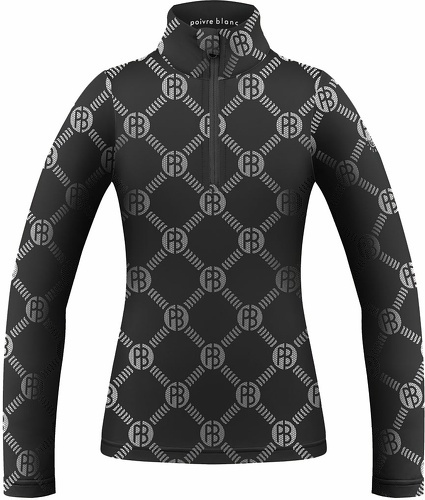 POIVRE BLANC-Sous Vetement Technique Poivre Blanc Base Layer Shirt 1940 Monogram Black Fille-0