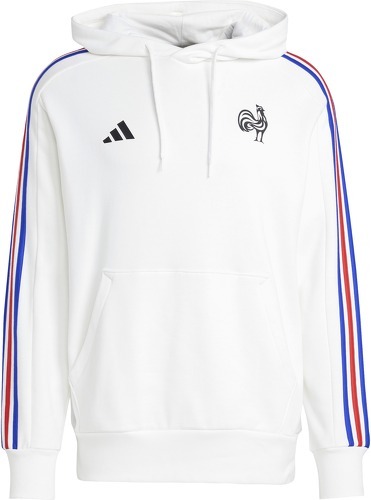 adidas-Sweat à capuche blanc 3 bandes XV de France Essentials-0