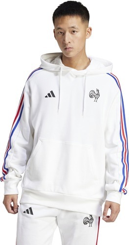 adidas-Sweat à capuche blanc 3 bandes XV de France Essentials-1