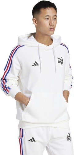 adidas-Sweat à capuche blanc 3 bandes XV de France Essentials-3