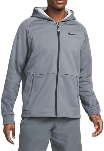 NIKE-Veste à capuche Nike Pro Therma-Fit gris foncé-0