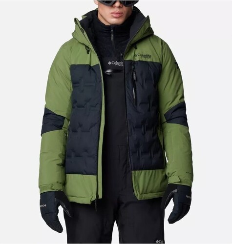 Columbia-COLUMBIA Veste de Ski en Duvet Imperméable à Capuche Wild Card™ IV Homme - Black, Canteen-1