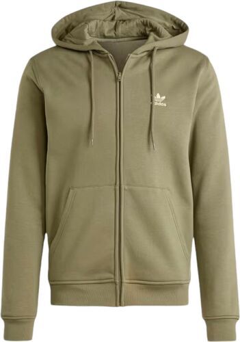 adidas-Pull Hoodie Trefoil Essential Full Zip Olive Strata-0