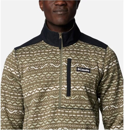 Columbia-COLUMBIA Polaire Demi-zip avec Imprimé Sweater Weather™ III Homme - Stone Green Madras Multi-2