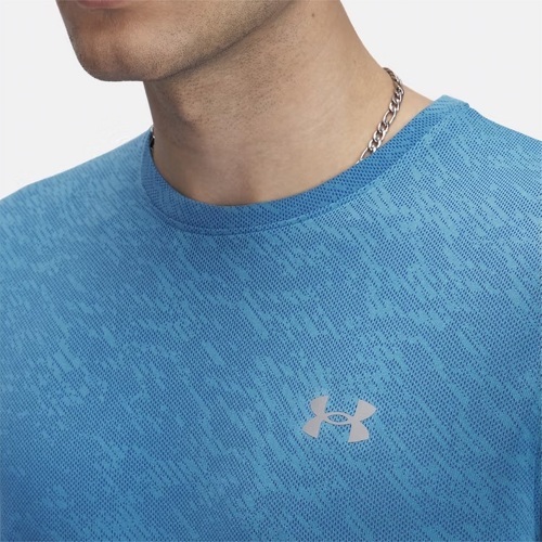 UNDER ARMOUR-T-shirt à manches courtes UA Launch Camo Bleu éther pour homme-2