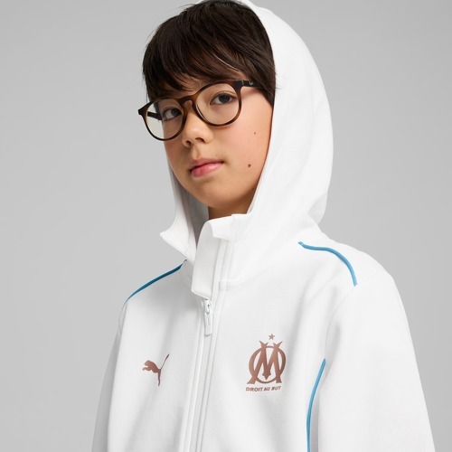 PUMA-Veste de survêtement à capuche enfant OM Casuals 2024/25-4