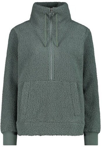 Cmp-CMP Sweat-shirt à demi-zip pour femme en tissu High Loft - Mineral-2