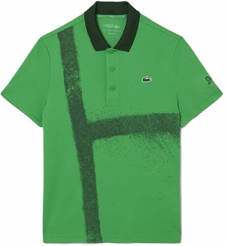 LACOSTE-Polo Lacoste Tennis Novak Djokovic Vert / Marine Version Fan-0