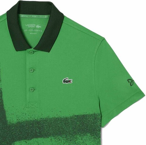 LACOSTE-Polo Lacoste Tennis Novak Djokovic Vert / Marine Version Fan-4