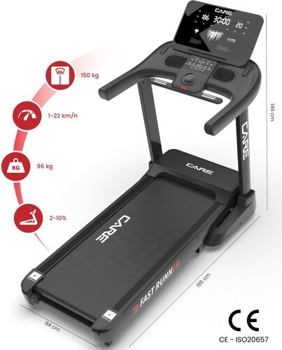 Care-Tapis de course connecté 22 km/h - CARE - Fast Runner SP-1