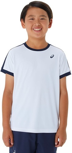 ASICS-T-Shirt Asics Junior Blanc / Bleu marine-0