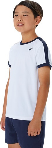 ASICS-T-Shirt Asics Junior Blanc / Bleu marine-2