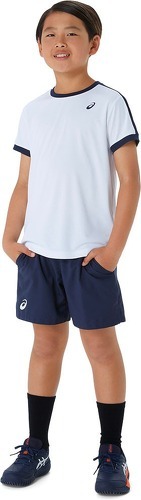 ASICS-T-Shirt Asics Junior Blanc / Bleu marine-4