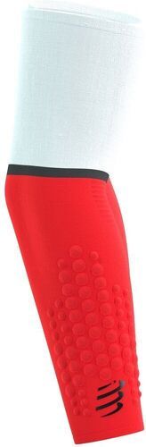 COMPRESSPORT-Compressport armforce ultralight white et fluo red manchettes  running-1