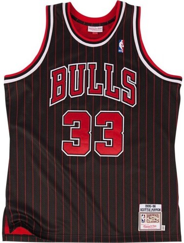 Mitchell & Ness-Maillot NBA Scottie Pippen Chicago Bulls 1995-96 Authentic Mitchell & ness noir rayé-0