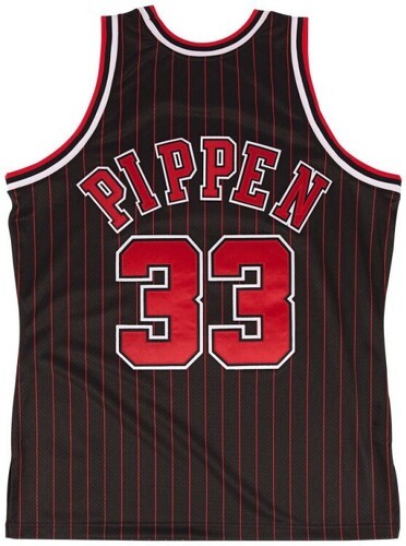 Mitchell & Ness-Maillot NBA Scottie Pippen Chicago Bulls 1995-96 Authentic Mitchell & ness noir rayé-1