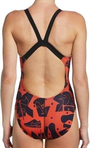 NIKE-Maillot de bain Noire/Rouge Femme Nike Fast Back-1