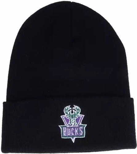 Mitchell & Ness-Bonnet NBA Milwaukee Bucks Mitchell & Ness Team Logo cuff Knit Noir-0